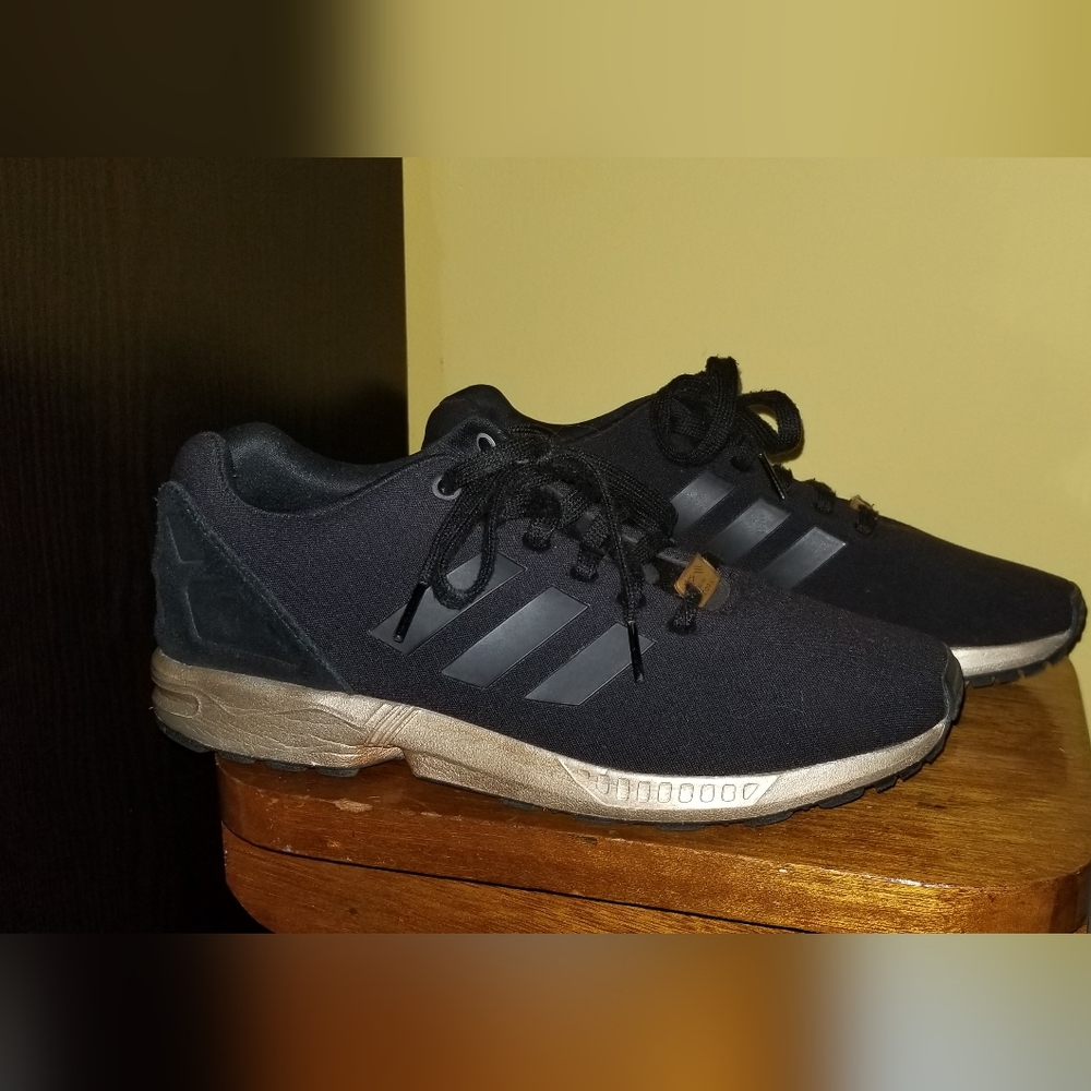 ADIDAS ZX Flux Black & Rose Gold Torsion. Women Size 9.5